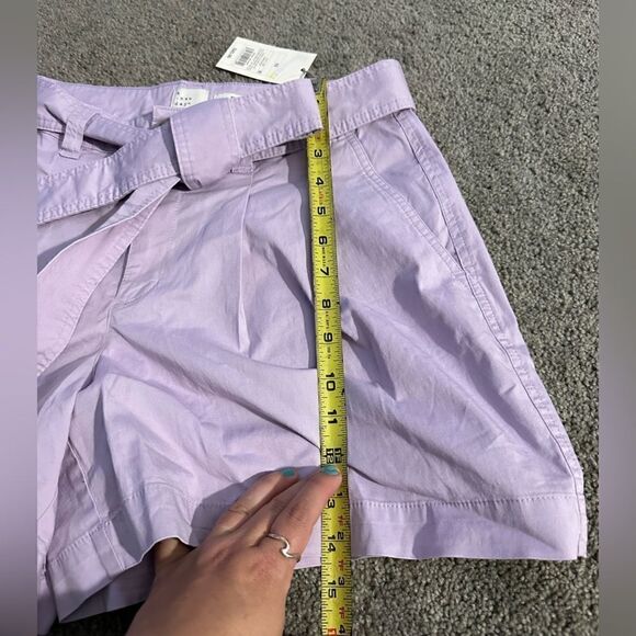 A New Day Women’s Size 4 or 10 High-Rise Pleat Front Shorts Purple Tie Waist NWT - Picture 10 of 12
